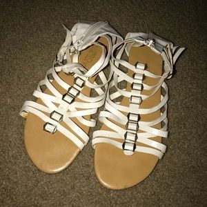 White gladiator sandals